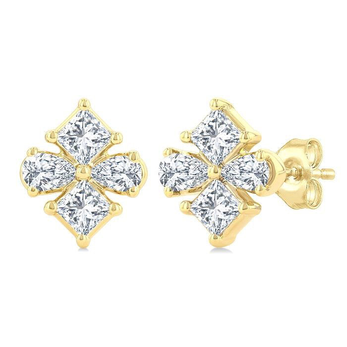 Mixed Shape Diamond Fashion Earrings