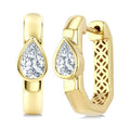 5/8 Ctw Pear Cut Diamond Fashion Hoop Earrings in 14K Yellow Gold