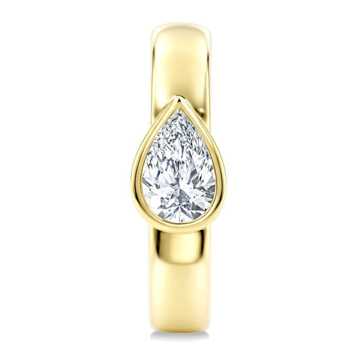 5/8 Ctw Pear Cut Diamond Fashion Hoop Earrings in 14K Yellow Gold