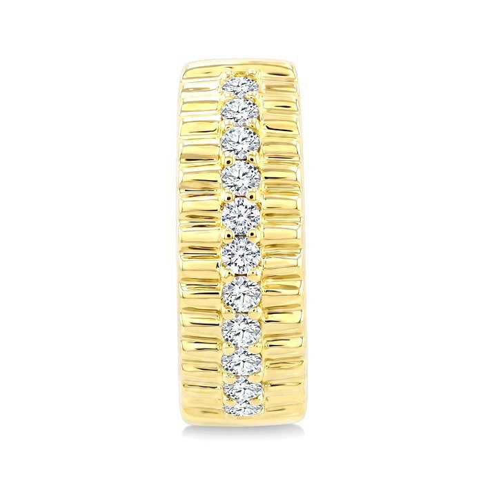 1/3 Ctw Round Cut Diamond Pirouette Hoop Earrings in 10K Yellow Gold