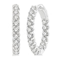3/4-Inch Round Inside-Out Diamond Hoop Earrings