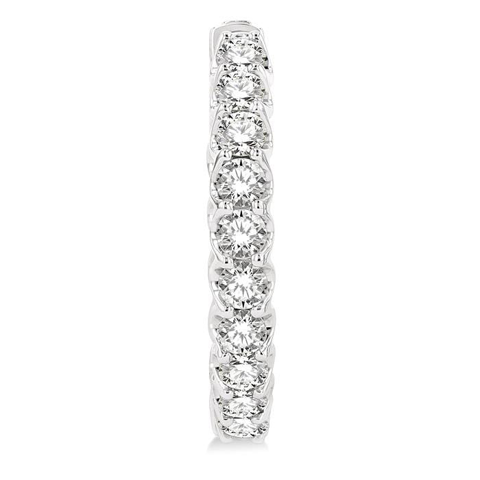 3/4-Inch Round Inside-Out Diamond Hoop Earrings