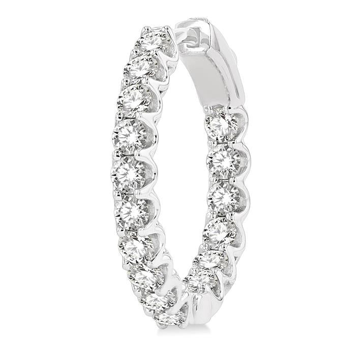 3/4-Inch Round Inside-Out Diamond Hoop Earrings
