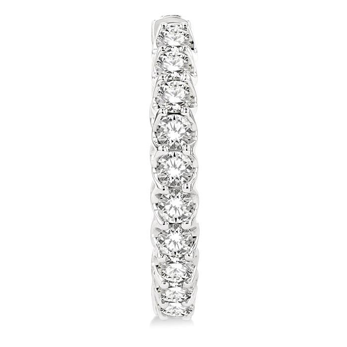 2 Ctw Inside-Out Round Cut Diamond Hoop Earrings in 14K White Gold