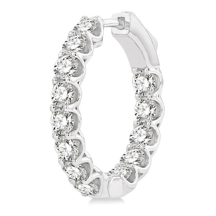 3/4-Inch Round Inside-Out Diamond Hoop Earrings