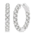 3 Ctw Inside-Out Round Cut Diamond Hoop Earrings in 14K White Gold