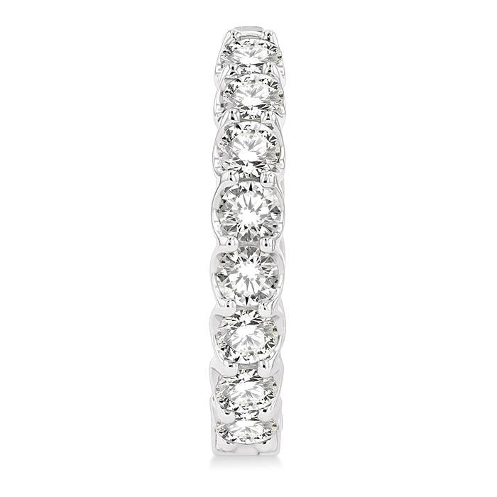3 Ctw Inside-Out Round Cut Diamond Hoop Earrings in 14K White Gold