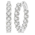 5 Ctw Inside-Out Round Cut Diamond Hoop Earrings in 14K White Gold