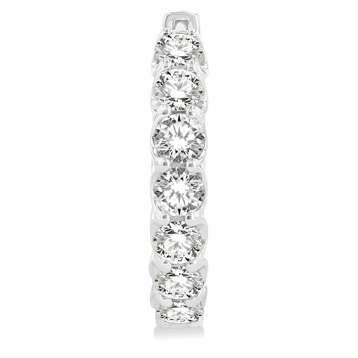 5 Ctw Inside-Out Round Cut Diamond Hoop Earrings in 14K White Gold