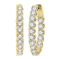 2 Ctw Inside-Out Round Cut Diamond Hoop Earrings in 14K Yellow Gold