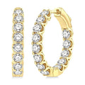 3 Ctw Inside-Out Round Cut Diamond Hoop Earrings in 14K Yellow Gold