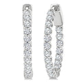 1 Ctw Inside-Out Round Cut Diamond Hoop Earrings in 14K White Gold