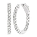 3/4-Inch Round Inside-Out Diamond Hoop Earrings