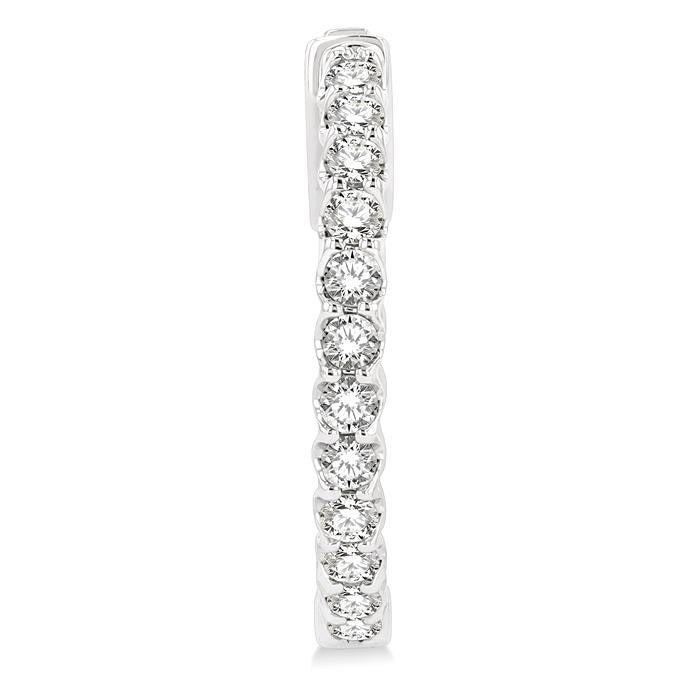 3/4-Inch Round Inside-Out Diamond Hoop Earrings