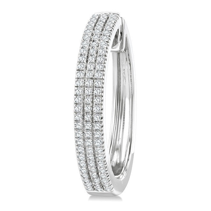 LuxLoIon 14K White Gold Diamond Pave Earrings