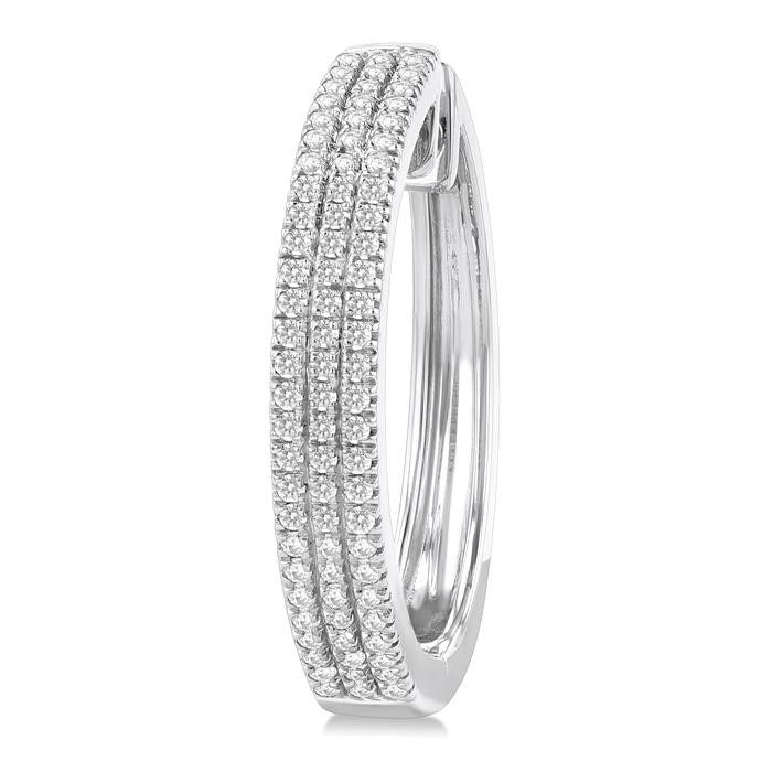 LuxLoIon 14K White Gold Diamond Pave Earrings