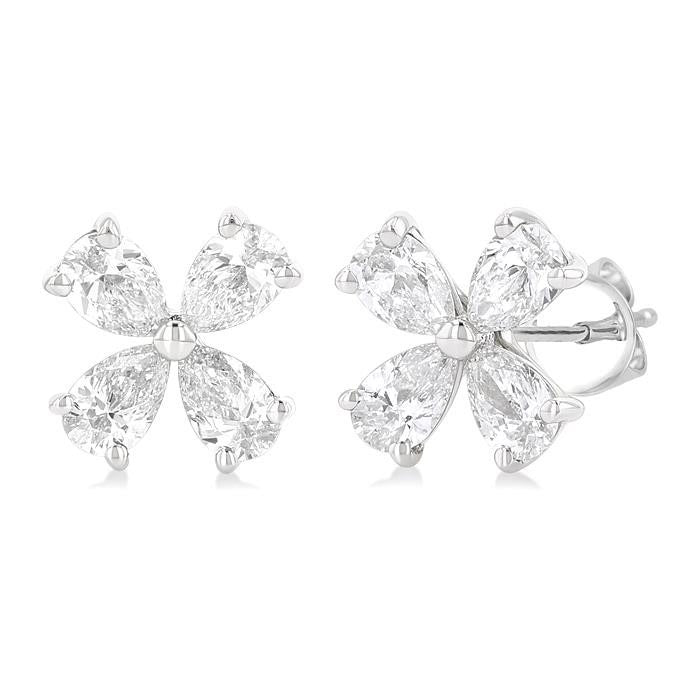 Floral Diamond Stud Earrings