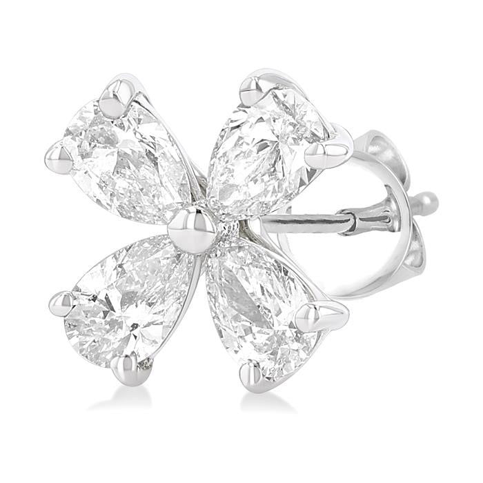Floral Diamond Stud Earrings
