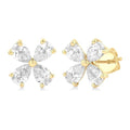 Floral Diamond Stud Earrings