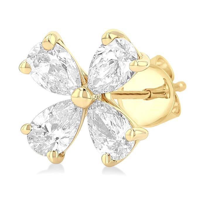 Floral Diamond Stud Earrings