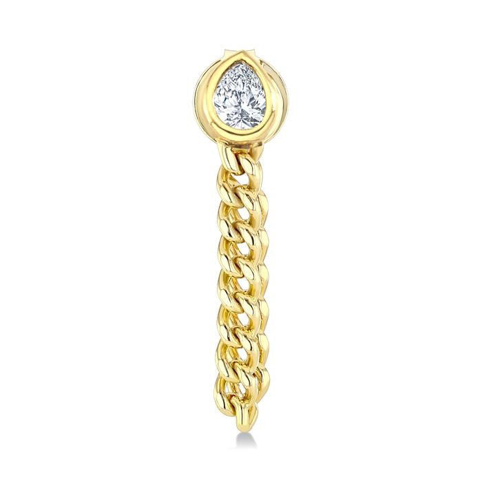 Pear Shape Cuban Bezel Diamond Fashion Earrings