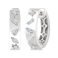 1/3 Ctw Mixed Cut Diamond Fashion Hoop Earrings in 14K White Gold