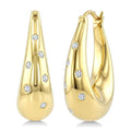 1/6 Ctw Round Cut Diamond Aeris Gold Mosaic Hoop Earrings in 10K Yellow Gold