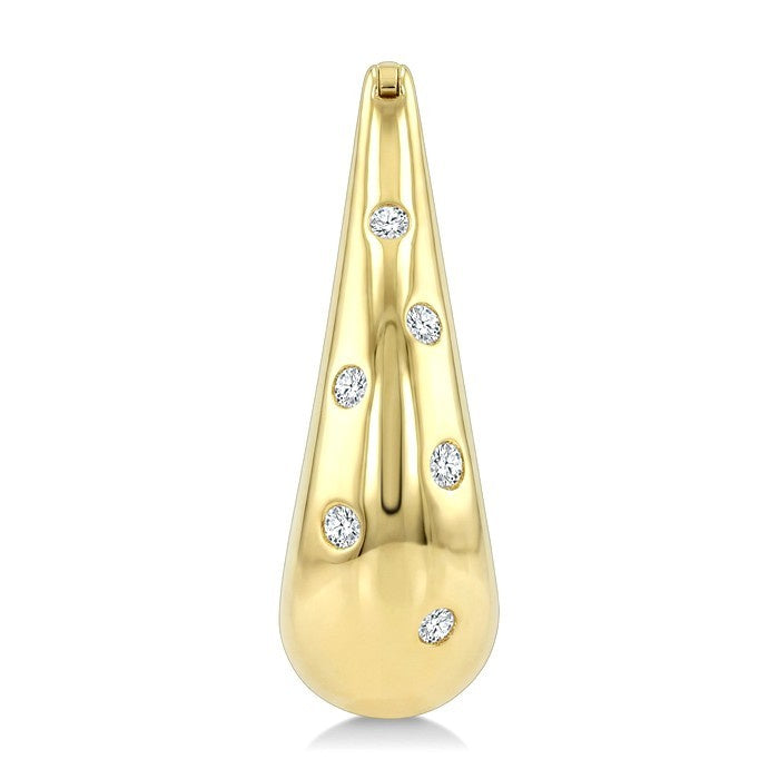 1/6 Ctw Round Cut Diamond Aeris Gold Mosaic Hoop Earrings in 10K Yellow Gold