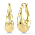 1/6 Ctw Round Cut Diamond Aeris Gold Mosaic Hoop Earrings in 10K Yellow Gold