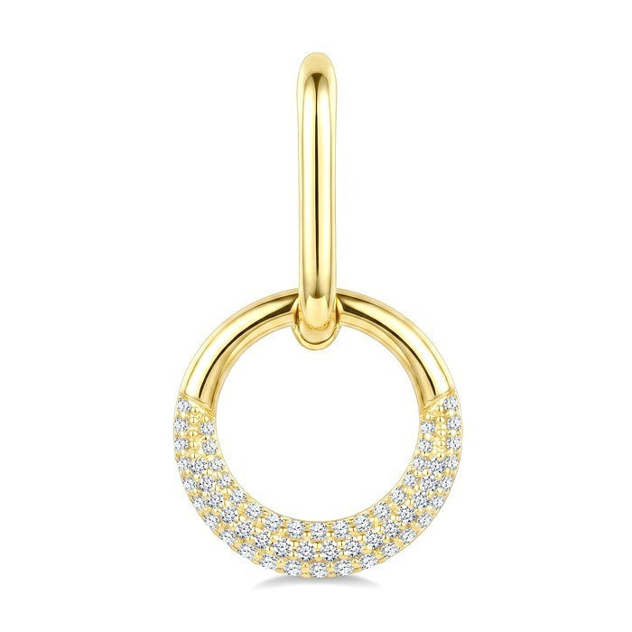 1/2 Ctw Round Cut Diamond Aeris Gold Interlock Fashion Earrings in 14K Yellow Gold
