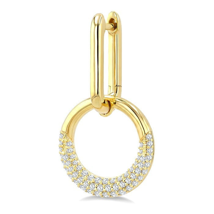 1/2 Ctw Round Cut Diamond Aeris Gold Interlock Fashion Earrings in 14K Yellow Gold