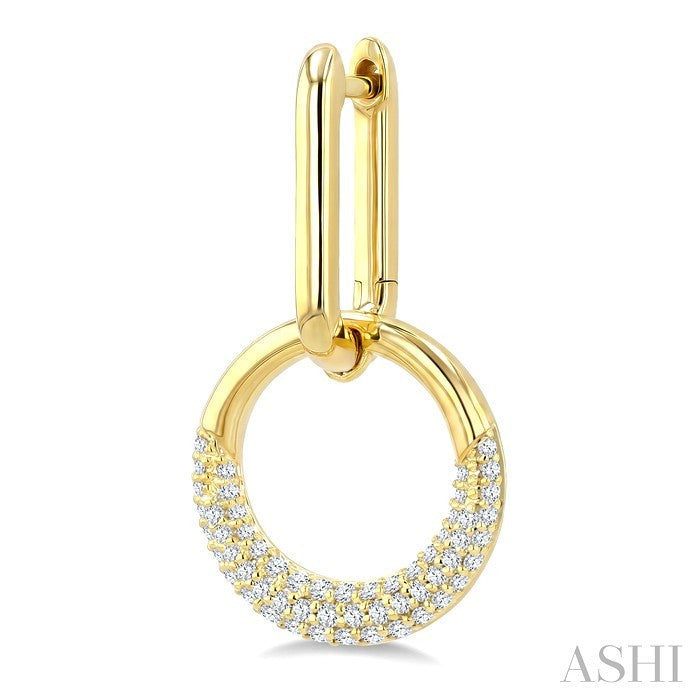 1/2 Ctw Round Cut Diamond Aeris Gold Interlock Fashion Earrings in 14K Yellow Gold