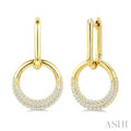 1/2 Ctw Round Cut Diamond Aeris Gold Interlock Fashion Earrings in 14K Yellow Gold
