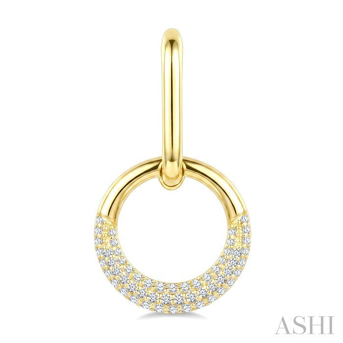 1/2 Ctw Round Cut Diamond Aeris Gold Interlock Fashion Earrings in 14K Yellow Gold