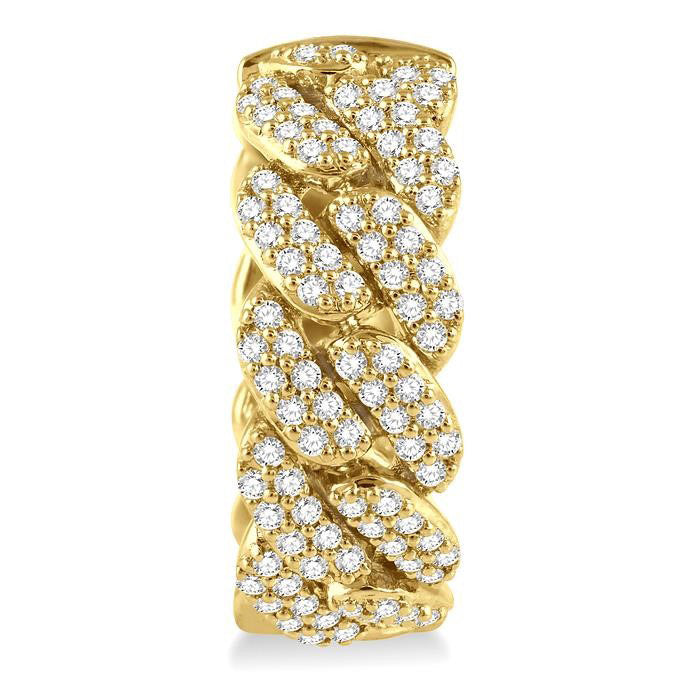 Curb & Cuban Diamond Hoop Earrings