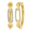 Paper Clip Diamond Hoop Earrings