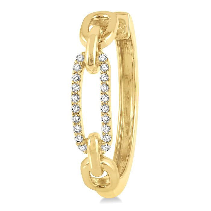 Paper Clip Diamond Hoop Earrings