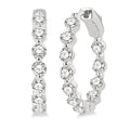 2 Ctw Inside-Out Round Cut Diamond Hoop Earrings in 18K White Gold