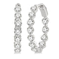 4 Ctw Inside-Out Round Cut Diamond Hoop Earrings in 18K White Gold
