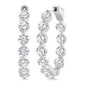5 Ctw Inside-Out Round Cut Diamond Hoop Earrings in 18K White Gold