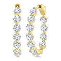5 Ctw Inside-Out Round Cut Diamond Hoop Earrings in 18K Yellow Gold