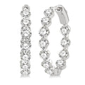 4 Ctw Inside-Out Single Prong Set Round Cut Diamond Hoop Earrings in 14K White Gold