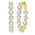 Inside-Out Single Shared Prong Diamond Round Hoop Earrings