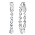 1 Ctw Inside-Out Round Cut Diamond Hoop Earrings in 18K White Gold