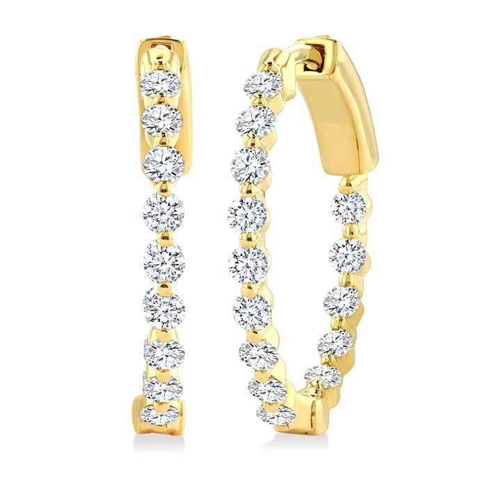 CaElLys 14K White Gold Diamond Fashion Earrings