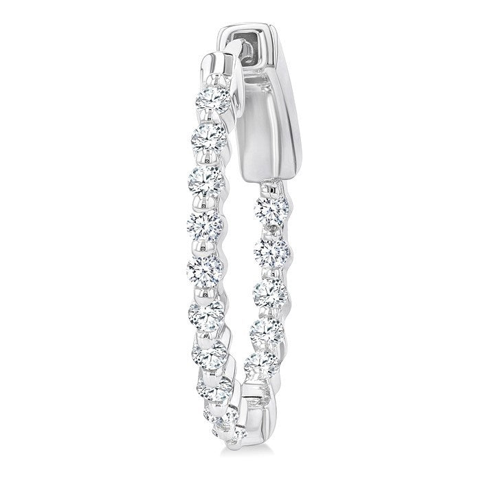 1/2 Ctw Inside-Out Round Cut Diamond Hoop Earrings in 18K White Gold
