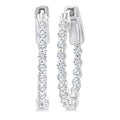1/2 Ctw Inside-Out Single Prong Set Round Cut Diamond Hoop Earrings in 14K White Gold