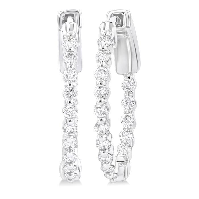 Inside-Out Diamond Round Hoop Earrings