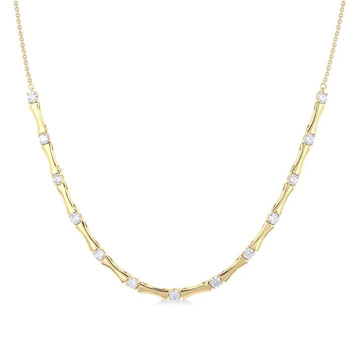 Halfway Diamond Fashion Bamboo Necklace