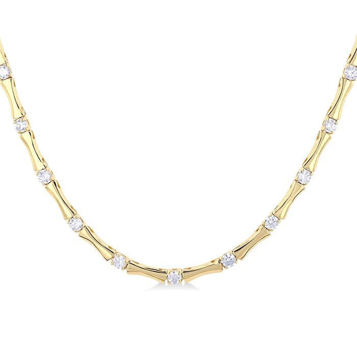 Halfway Diamond Fashion Bamboo Necklace